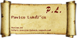 Pavics Lukács névjegykártya